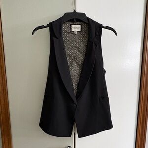I Love H81 Medium Vest Solid Black single button collar adjustable back NWOT